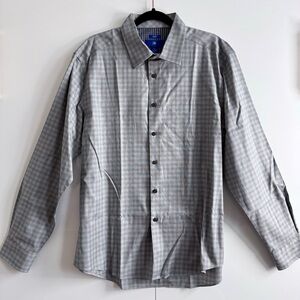 Egara Dress Shirt Blue and Gray Plaid